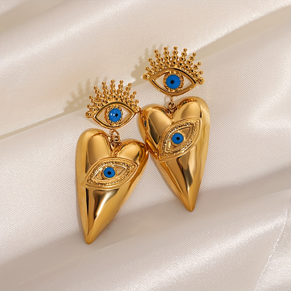 Vintage Devil's Eye Pendant Earrings, Exquisite Gift for Halloween